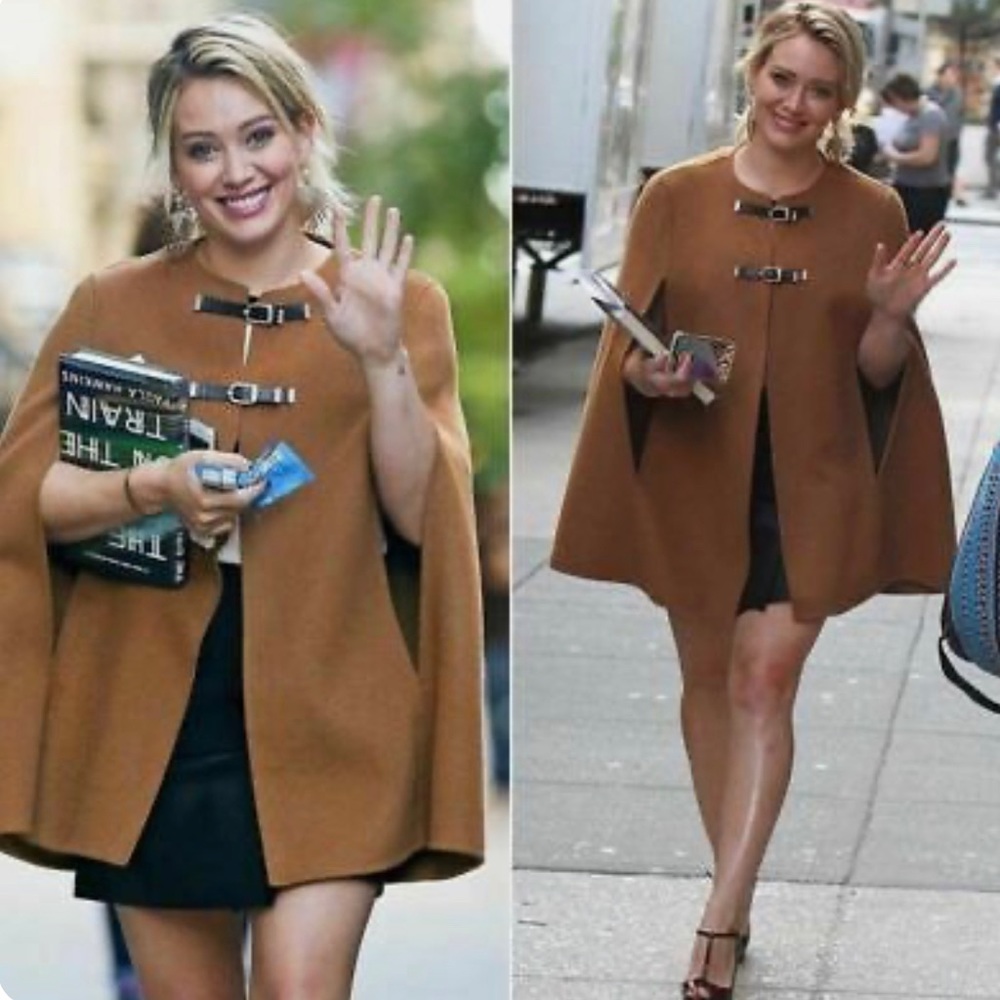 ZARA Wool Camel Cape Coat Size Medium